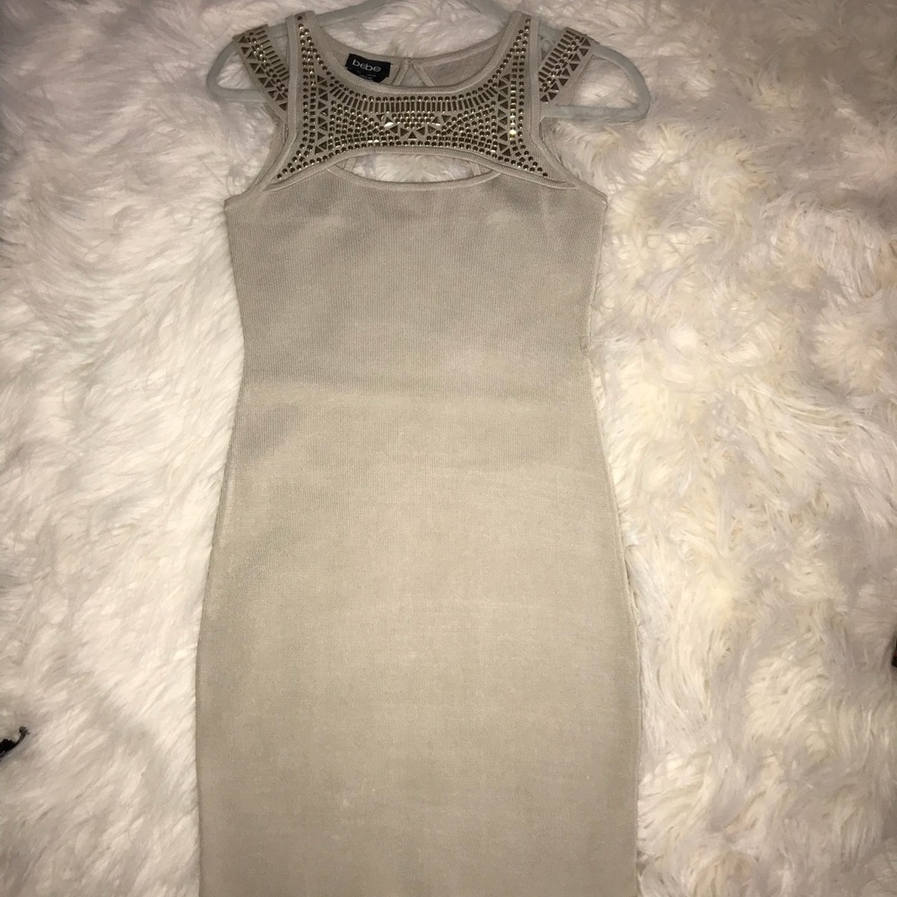 GOLD STUDDED BANDAGE DRESS